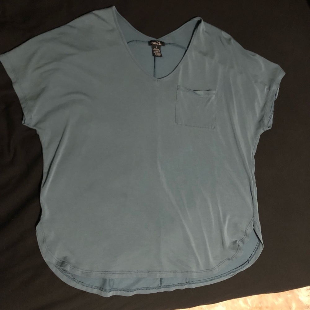 ‼️PRICE DROP‼️ Blue and green flowy v-neck blouses